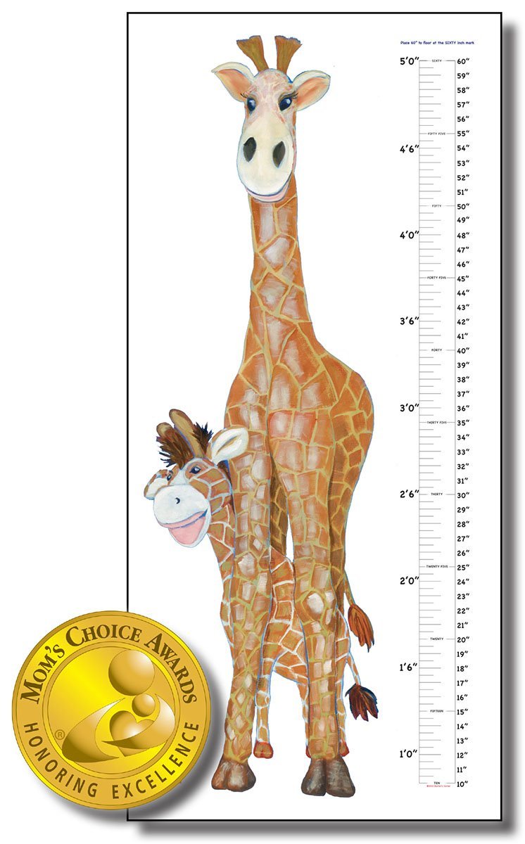 Gerome the Giraffe Removable Grow Chart Wall Decal 25" x 55" Art Matches the Canvas