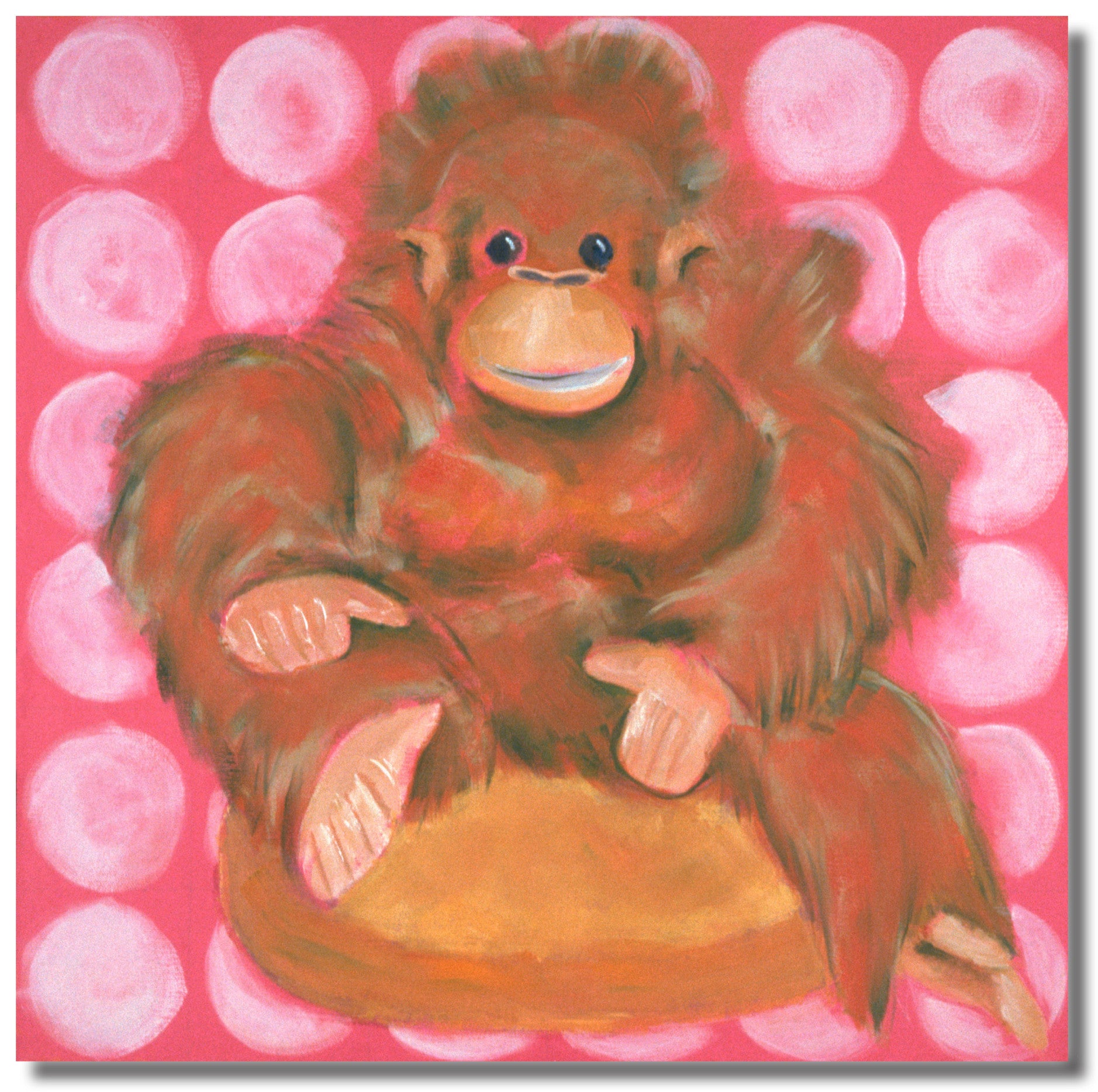 Olivia the Orangutan  18 x 18 Gallery Wrapped Canvas
