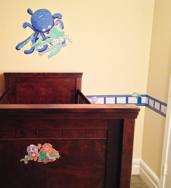 Oakley the Octopus Removable Wall Decal 24" x 34" from "Oakley in Knots" Storybook