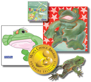 Fred Gift Set Includes “Sideways Fred” – Story About Determination, Folkmanis Puppet, 18x18 Canvas & Wall Decal