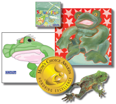 Fred Gift Set Includes “Sideways Fred” – Story About Determination, Folkmanis Puppet, 18x18 Canvas & Wall Decal